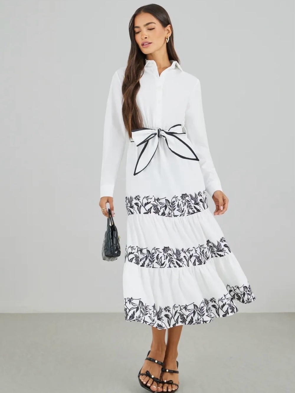 Andres Otalora White Shirt Dress with  Removable Waist Tie